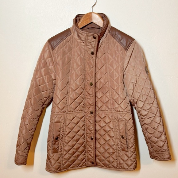 Ralph Lauren Quilted Jacket Faux Leather - Picture 2 of 11